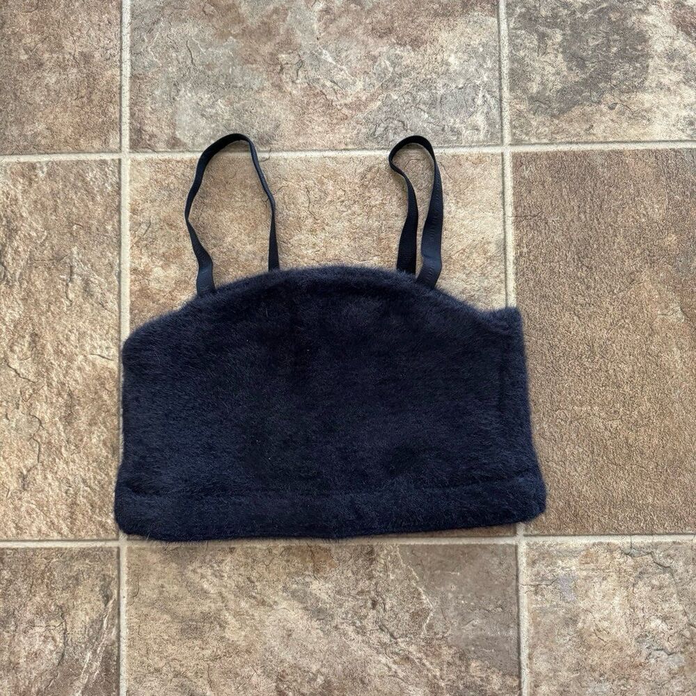 Gymshark x Whitney Simmons Eyelash Knit Bandeau Black Size Small